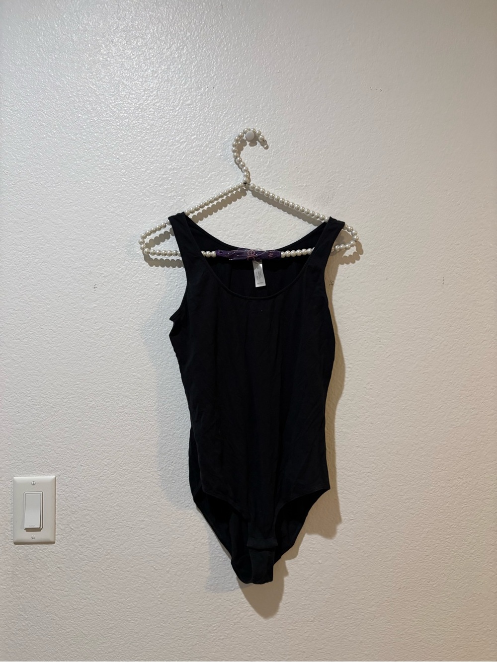 Hanro Black Scoop-Neck One-Piece Bodysuit small
